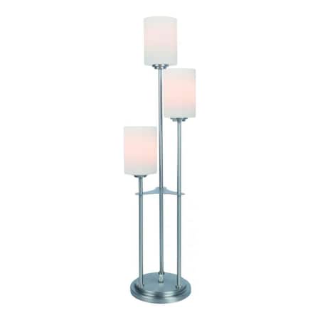 3-Lite Table Lamp Brushed Nickel/Frost Glass E27 A 60Wx3